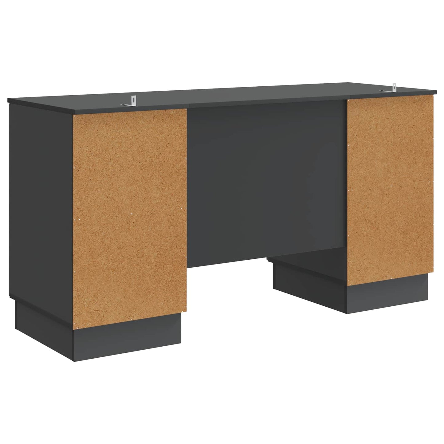 vidaXL Desk with Shelf Black 142.5 x 50 x 75 cm Engineered Wood