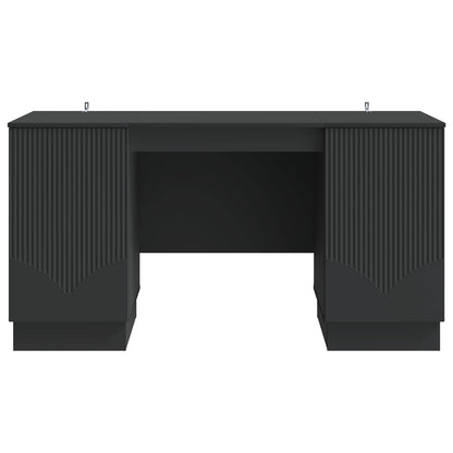 vidaXL Desk with Shelf Black 142.5 x 50 x 75 cm Engineered Wood