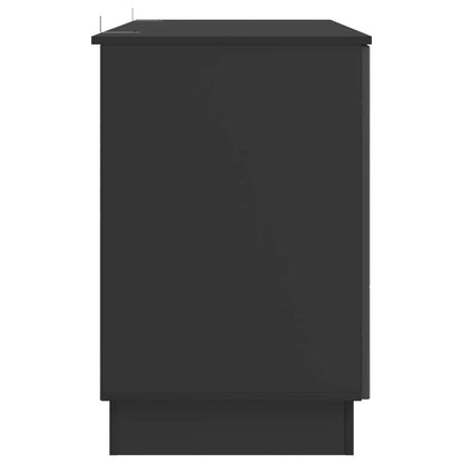vidaXL Desk with Shelf Black 142.5 x 50 x 75 cm Engineered Wood