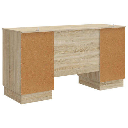 vidaXL Desk with Shelf Sonoma Oak 142.5 x 50 x 75 cm Engineered Wood