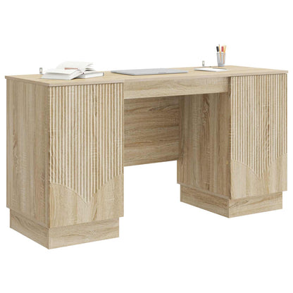 vidaXL Desk with Shelf Sonoma Oak 142.5 x 50 x 75 cm Engineered Wood