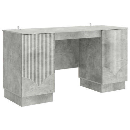 vidaXL Desk with Door Concrete Grey 142.5 x 50 x 75 cm Engineered Wood