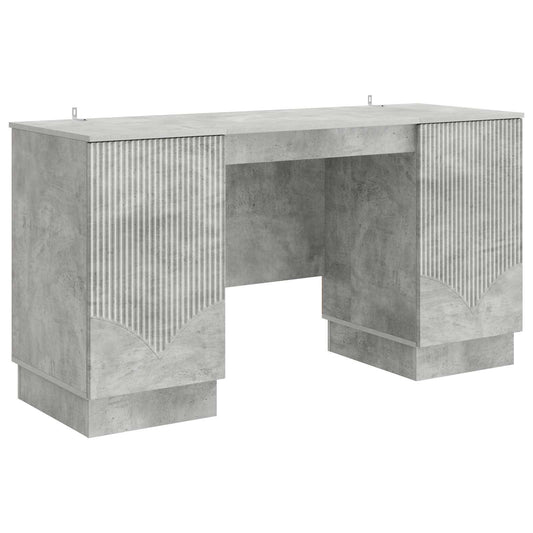 vidaXL Desk with Door Concrete Grey 142.5 x 50 x 75 cm Engineered Wood