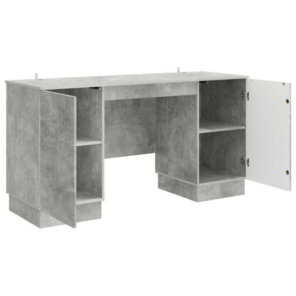vidaXL Desk with Door Concrete Grey 142.5 x 50 x 75 cm Engineered Wood