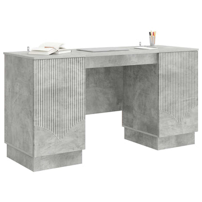 vidaXL Desk with Door Concrete Grey 142.5 x 50 x 75 cm Engineered Wood