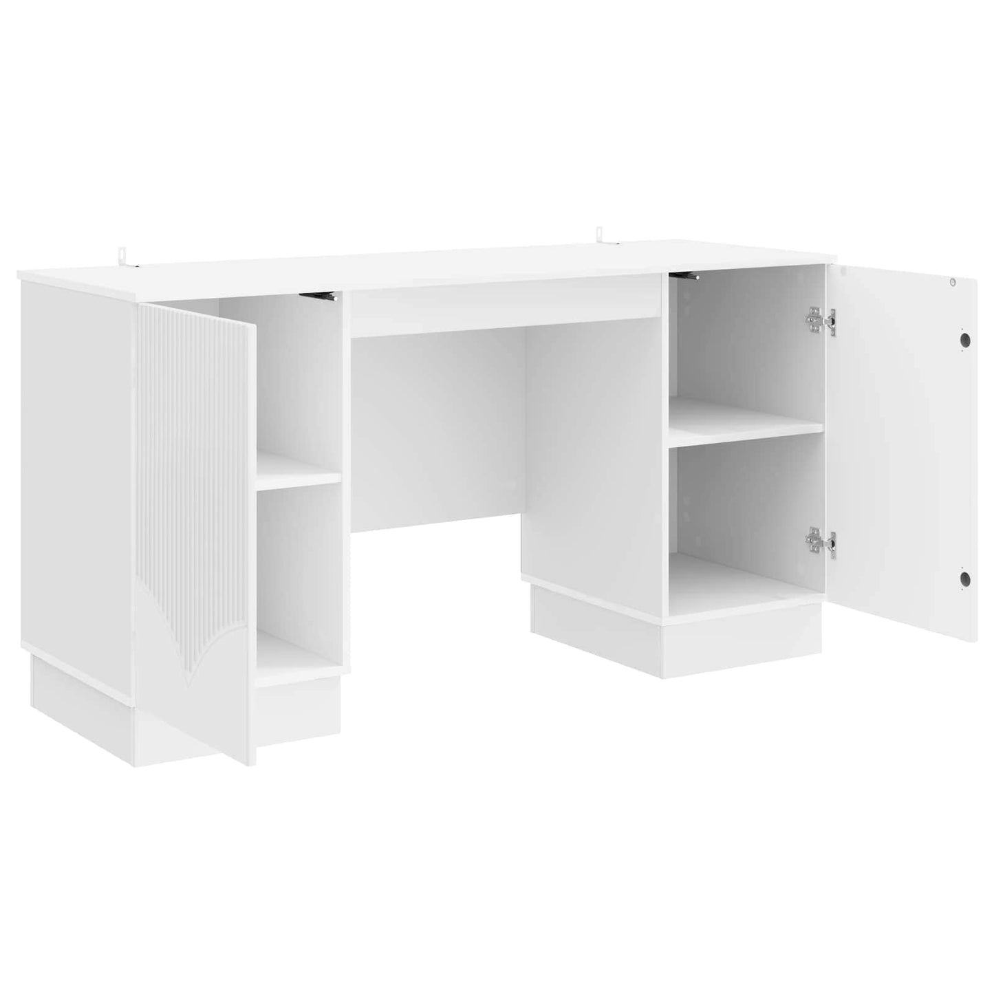 vidaXL Desk High Gloss White 142.5 x 50 x 75 cm Engineered Wood