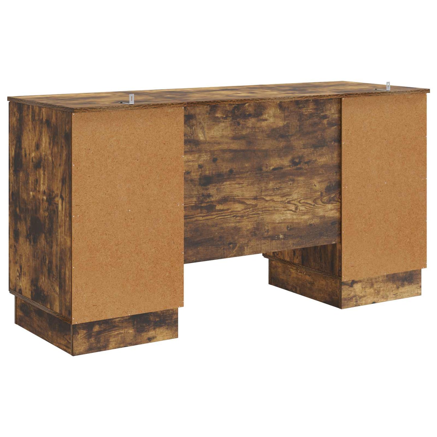 vidaXL Desk with Shelf Smoked Oak 142.5 x 50 x 75 cm Engineered Wood