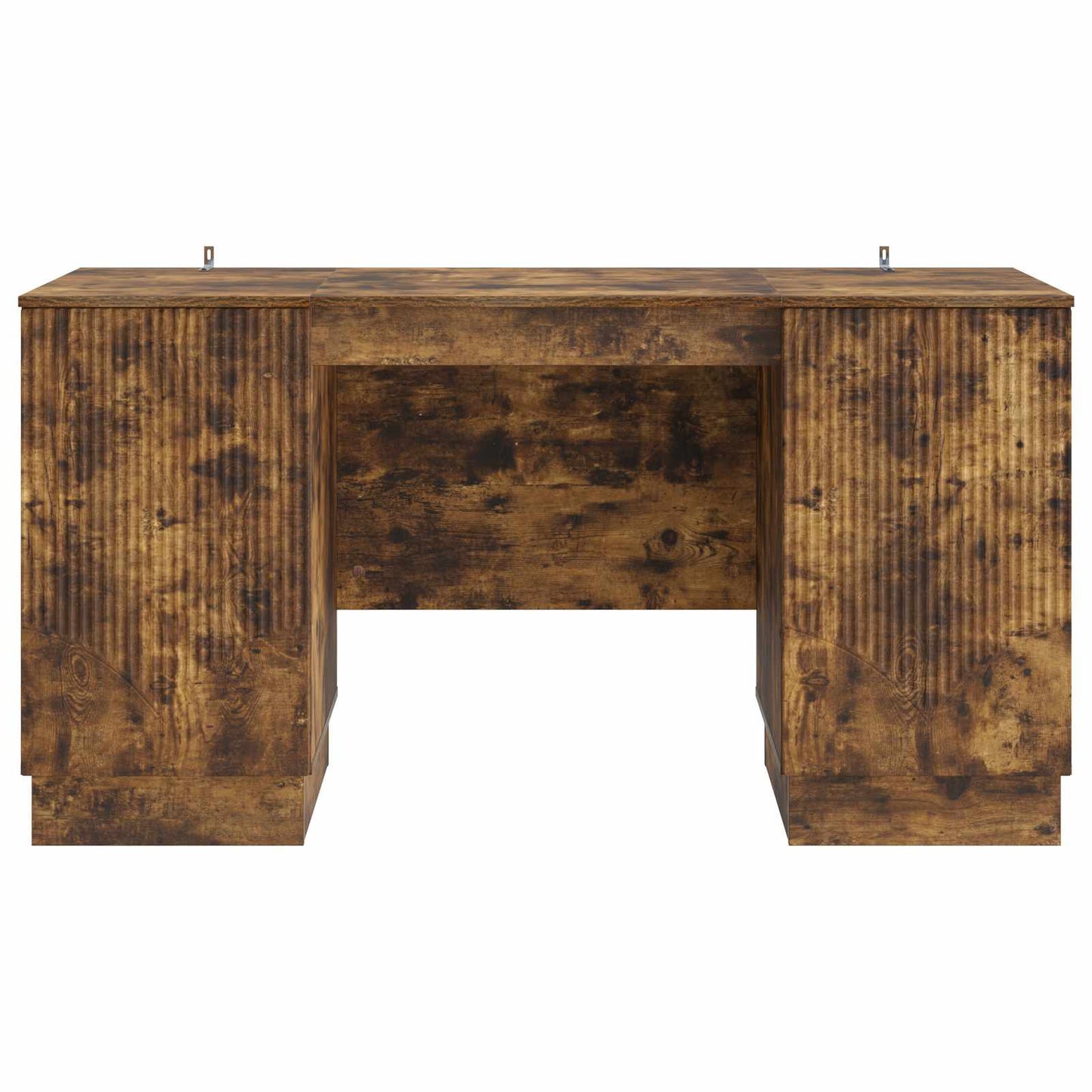 vidaXL Desk with Shelf Smoked Oak 142.5 x 50 x 75 cm Engineered Wood