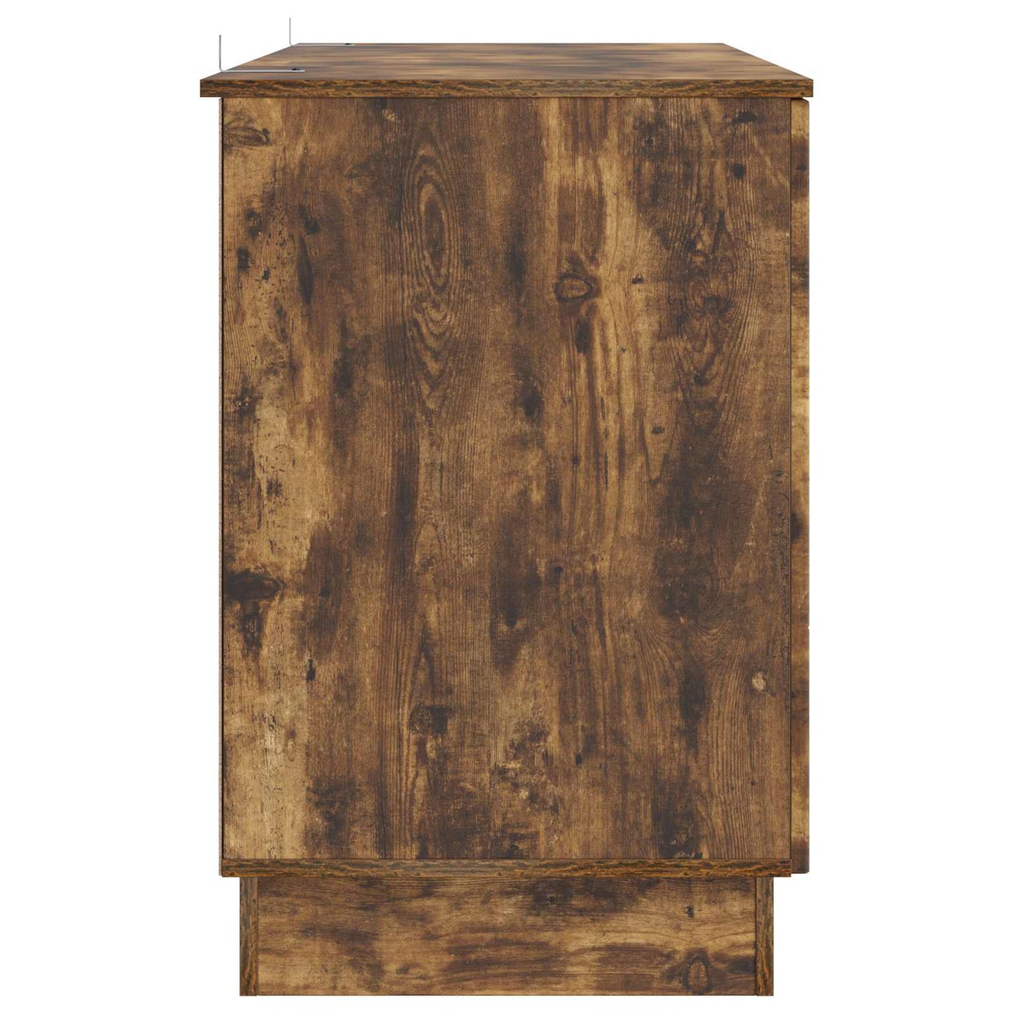 vidaXL Desk with Shelf Smoked Oak 142.5 x 50 x 75 cm Engineered Wood