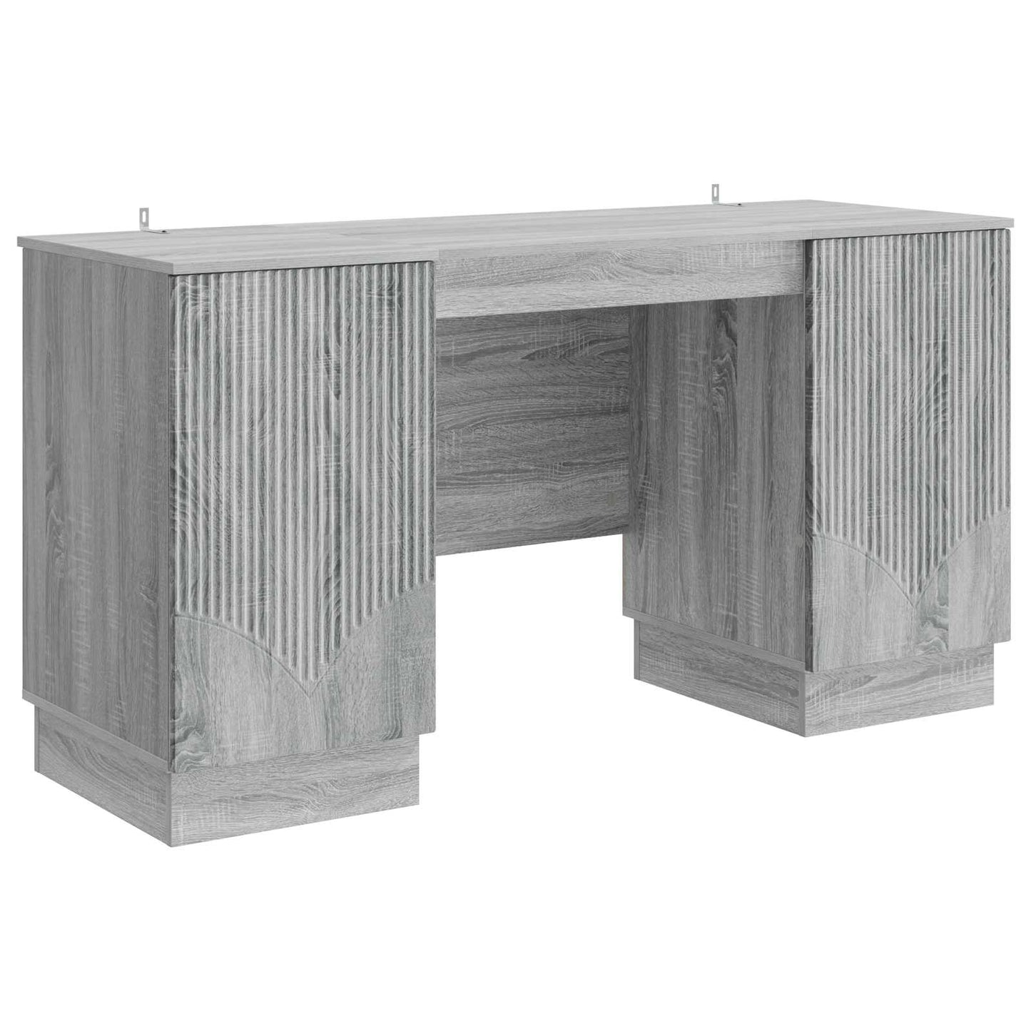 vidaXL Desk with Shelf Grey Sonoma 142.5 x 50 x 75 cm Engineered Wood