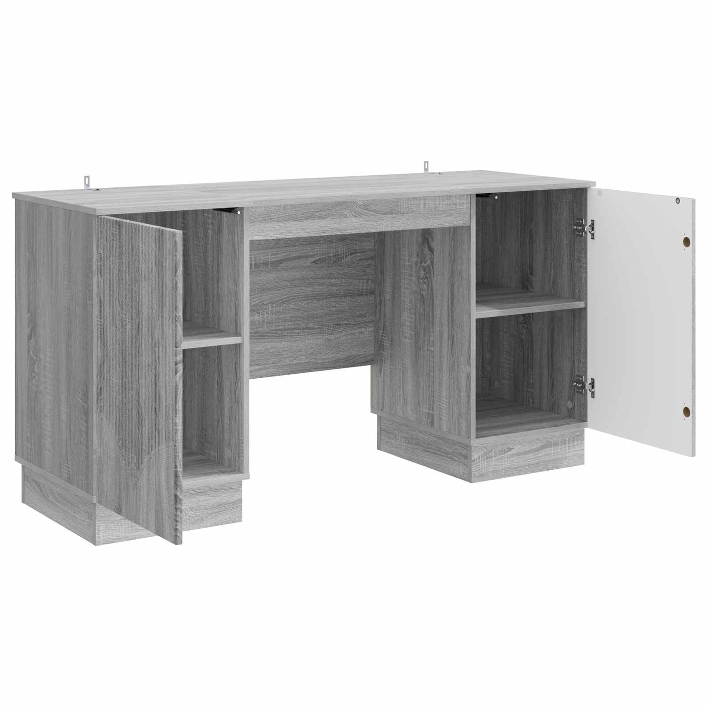 vidaXL Desk with Shelf Grey Sonoma 142.5 x 50 x 75 cm Engineered Wood
