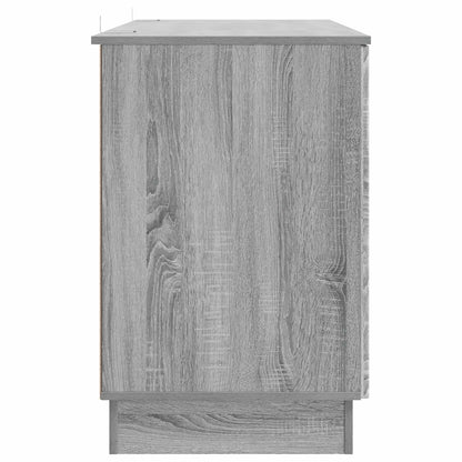 vidaXL Desk with Shelf Grey Sonoma 142.5 x 50 x 75 cm Engineered Wood