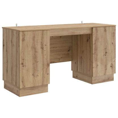 vidaXL Desk Artisan Oak Engineered Wood 142.5 x 50 x 75 cm