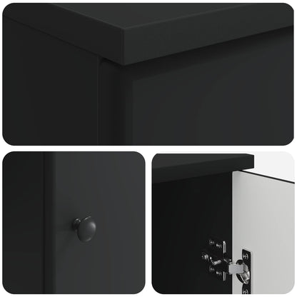 vidaXL Desk with Shelf Black 142.5 x 50 x 75 cm Engineered Wood