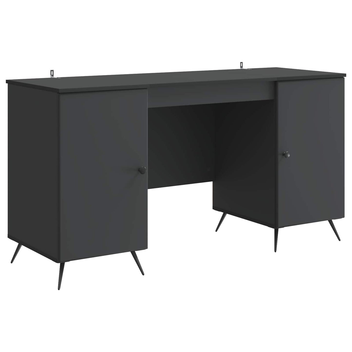 vidaXL Desk with Shelf Black 142.5 x 50 x 75 cm Engineered Wood