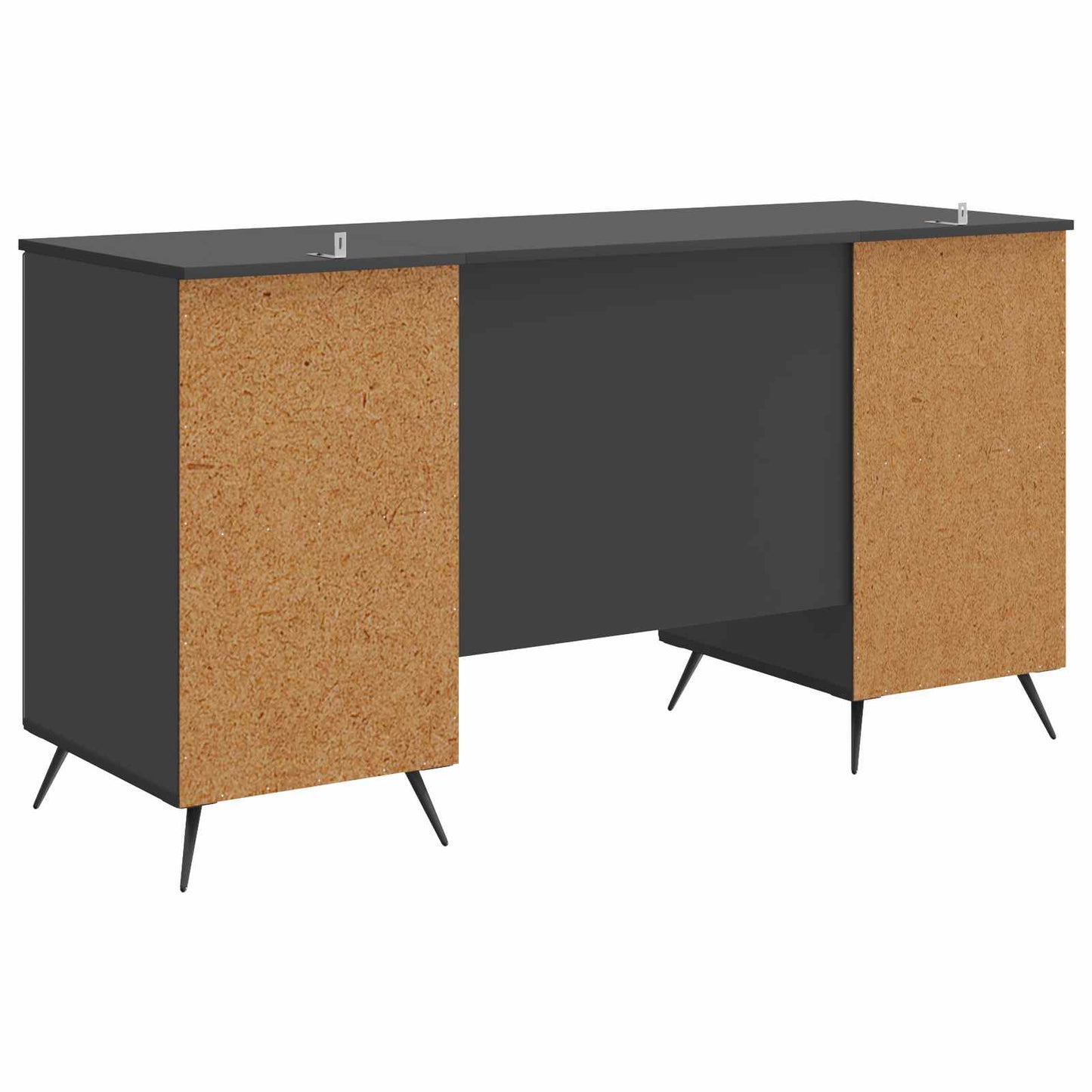 vidaXL Desk with Shelf Black 142.5 x 50 x 75 cm Engineered Wood