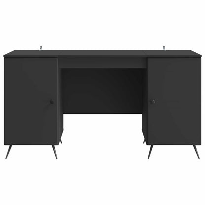 vidaXL Desk with Shelf Black 142.5 x 50 x 75 cm Engineered Wood