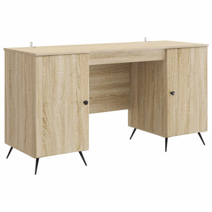 vidaXL Desk with Shelf Sonoma Oak 142.5 x 50 x 75 cm Engineered Wood