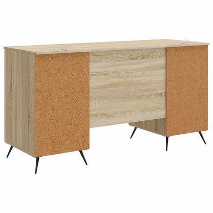 vidaXL Desk with Shelf Sonoma Oak 142.5 x 50 x 75 cm Engineered Wood