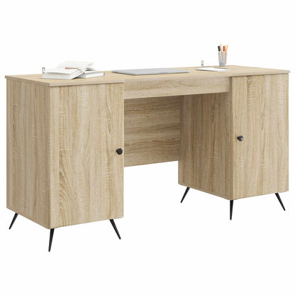 vidaXL Desk with Shelf Sonoma Oak 142.5 x 50 x 75 cm Engineered Wood