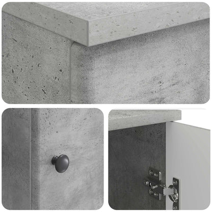 vidaXL Desk with Door Concrete Grey 142.5 x 50 x 75 cm Engineered Wood