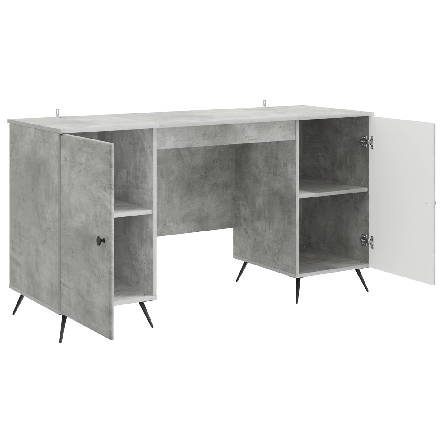 vidaXL Desk with Door Concrete Grey 142.5 x 50 x 75 cm Engineered Wood