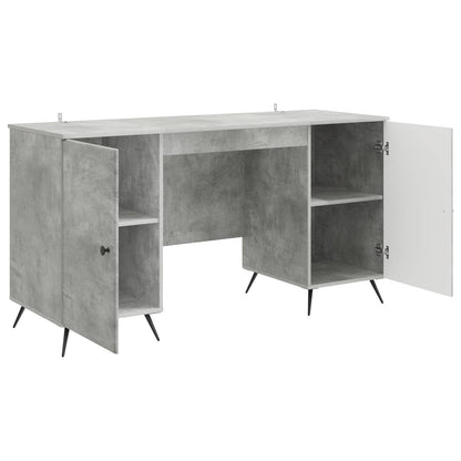 vidaXL Desk with Door Concrete Grey 142.5 x 50 x 75 cm Engineered Wood