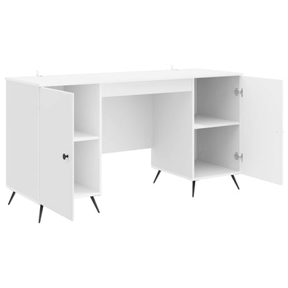 vidaXL Desk High Gloss White 142.5 x 50 x 75 cm Engineered Wood