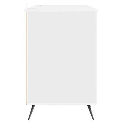 vidaXL Desk High Gloss White 142.5 x 50 x 75 cm Engineered Wood