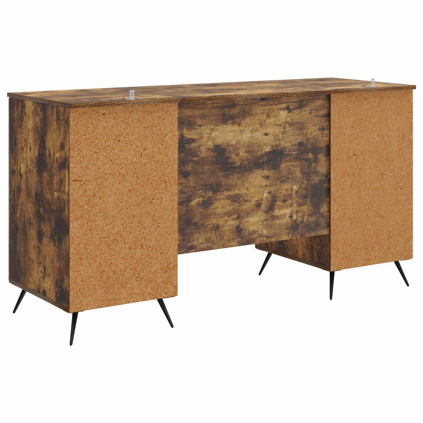 vidaXL Desk with Shelf Smoked Oak 142.5 x 50 x 75 cm Engineered Wood