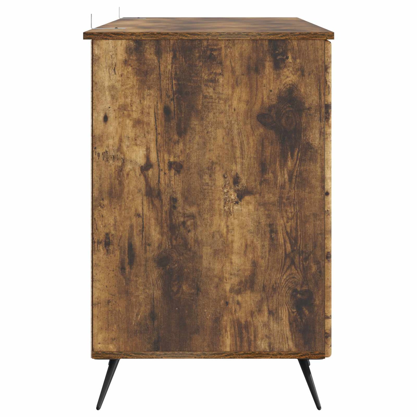 vidaXL Desk with Shelf Smoked Oak 142.5 x 50 x 75 cm Engineered Wood