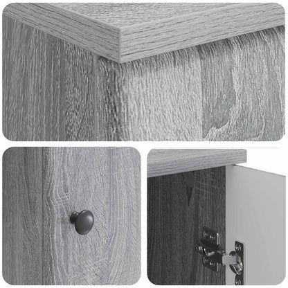 vidaXL Desk with Shelf Grey Sonoma 142.5 x 50 x 75 cm Engineered Wood