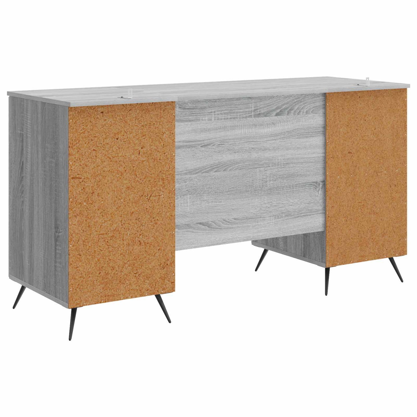 vidaXL Desk with Shelf Grey Sonoma 142.5 x 50 x 75 cm Engineered Wood