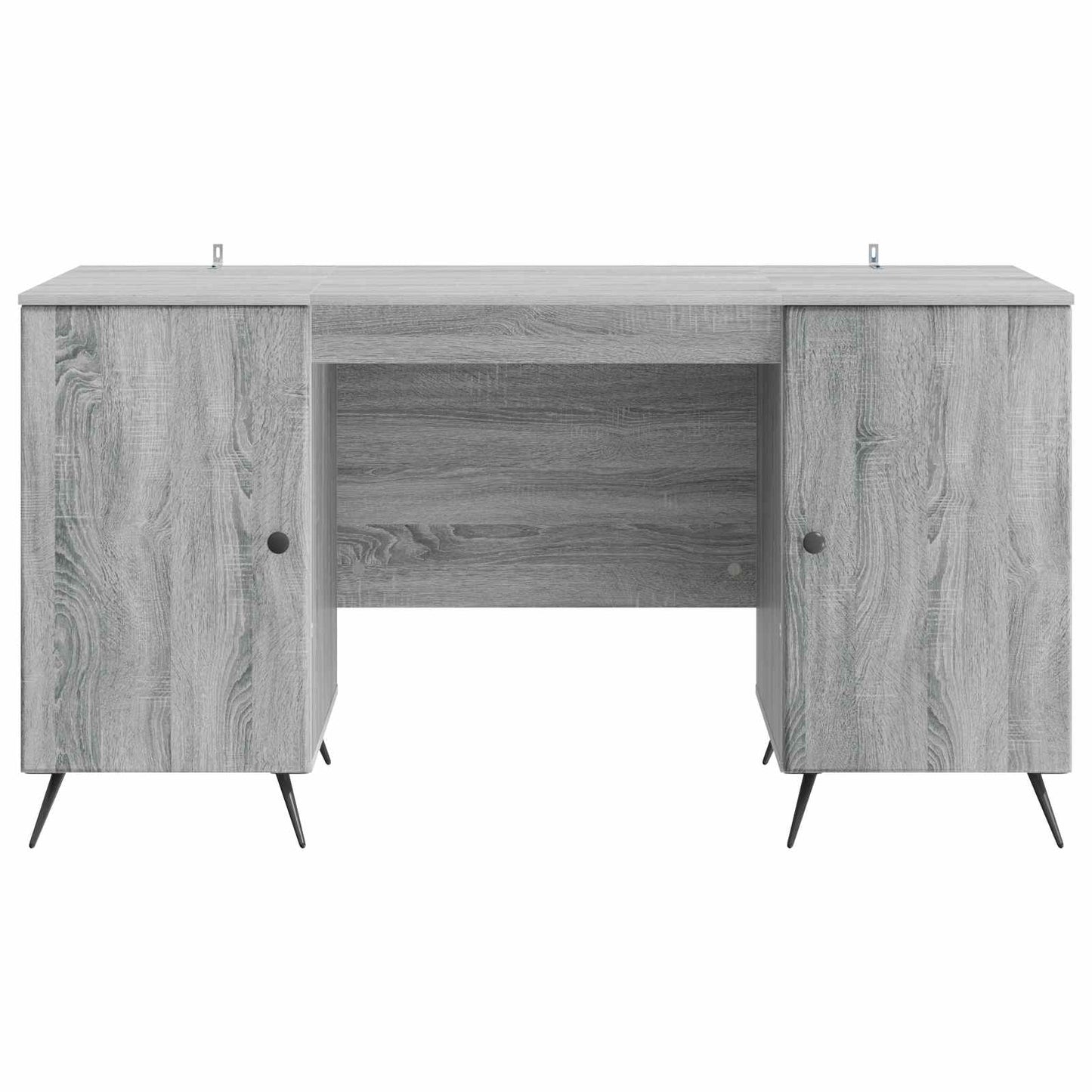 vidaXL Desk with Shelf Grey Sonoma 142.5 x 50 x 75 cm Engineered Wood