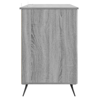 vidaXL Desk with Shelf Grey Sonoma 142.5 x 50 x 75 cm Engineered Wood