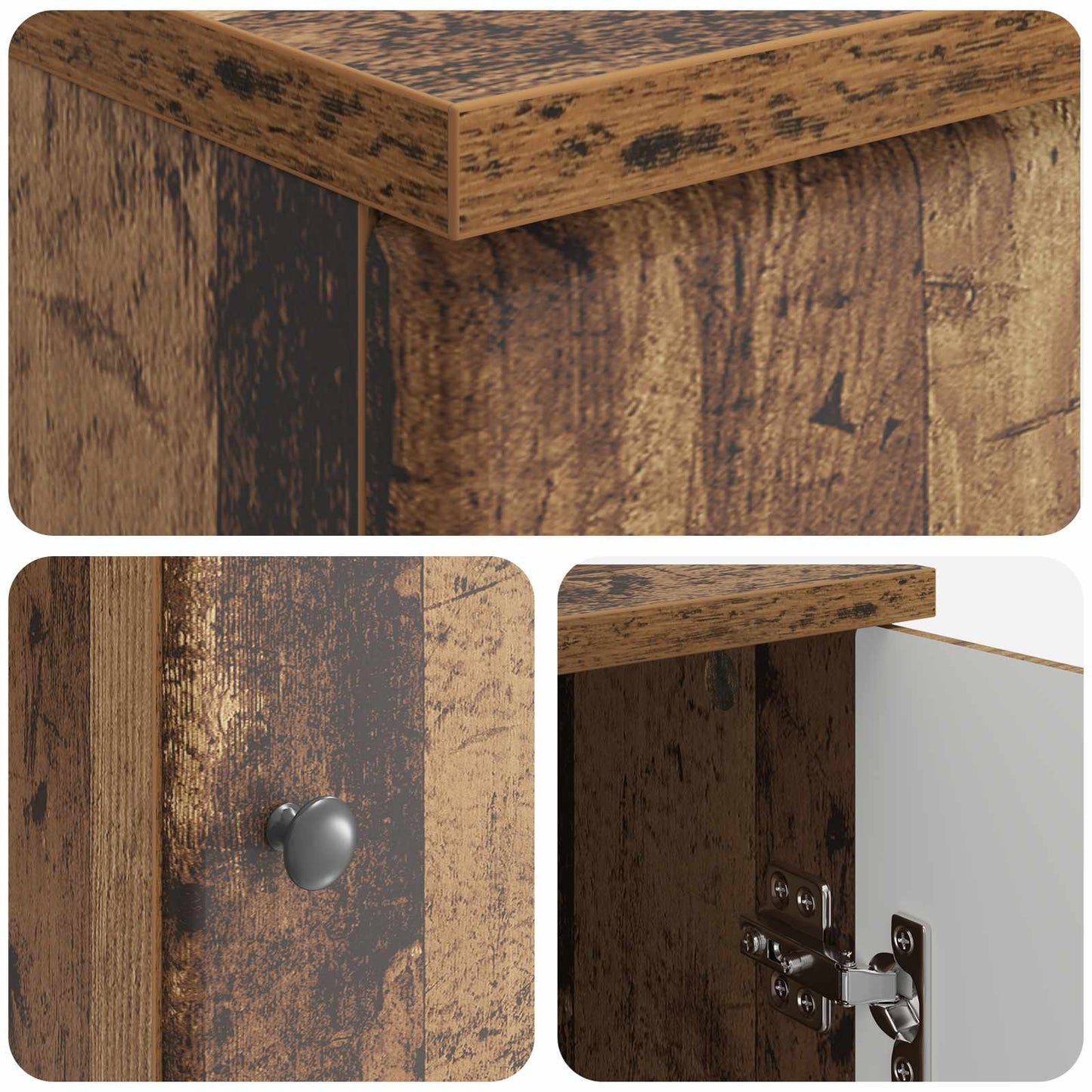 vidaXL Desk with Shelf Old Wood 142.5 x 50 x 75 cm Engineered Wood