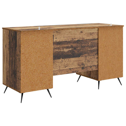 vidaXL Desk with Shelf Old Wood 142.5 x 50 x 75 cm Engineered Wood