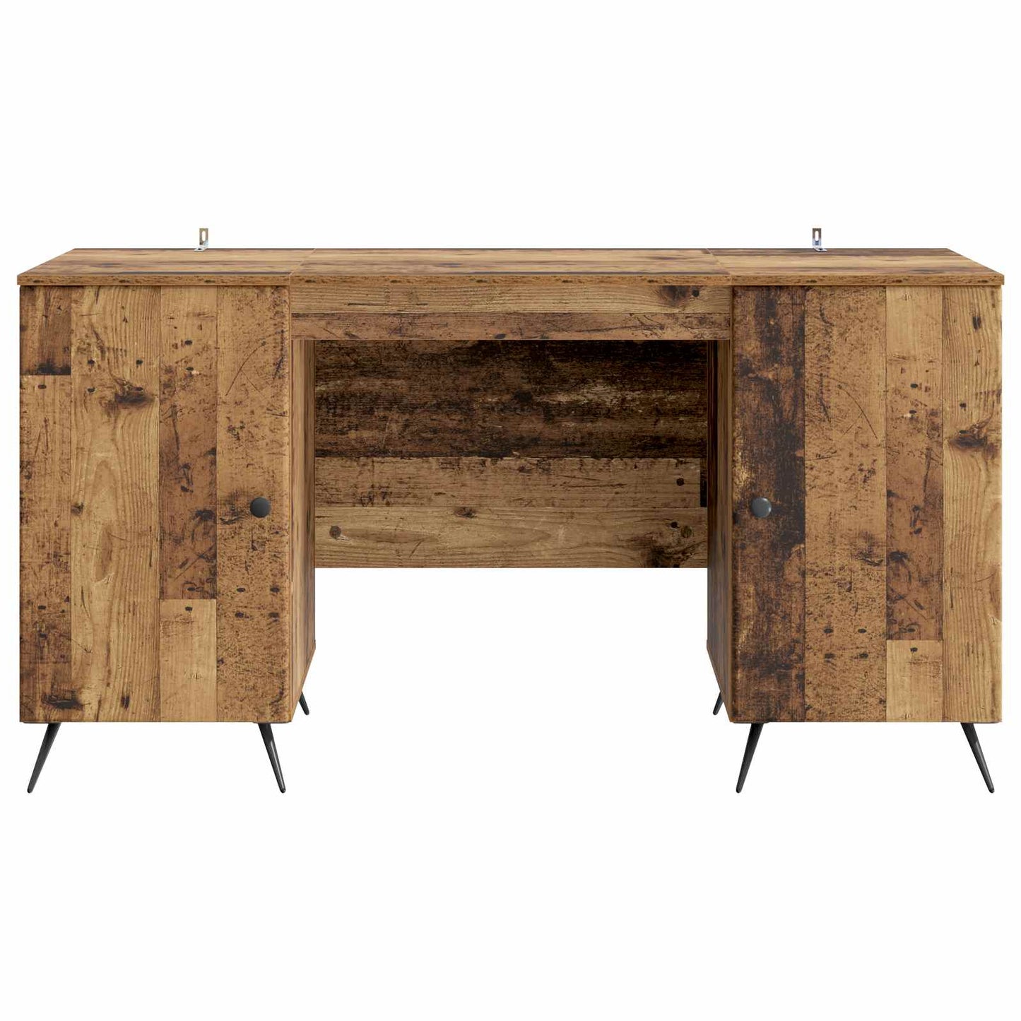 vidaXL Desk with Shelf Old Wood 142.5 x 50 x 75 cm Engineered Wood
