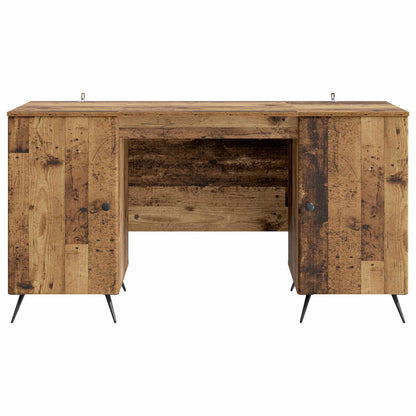 vidaXL Desk with Shelf Old Wood 142.5 x 50 x 75 cm Engineered Wood