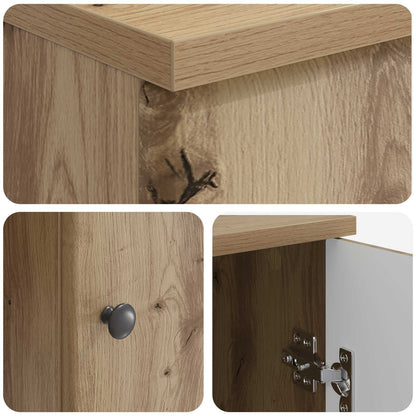 vidaXL Desk with Shelf Artisan Oak 142.5 x 50 x 75 cm Engineered Wood