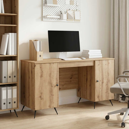 vidaXL Desk Artisan Oak Engineered Wood 142.5 x 50 x 75 cm