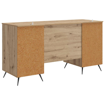 vidaXL Desk with Shelf Artisan Oak 142.5 x 50 x 75 cm Engineered Wood