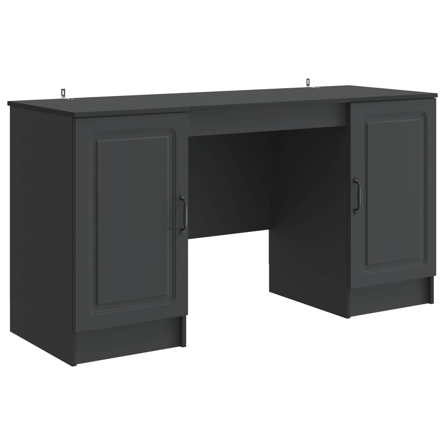 vidaXL Desk with Shelf Black 142.5 x 50 x 75 cm Engineered Wood