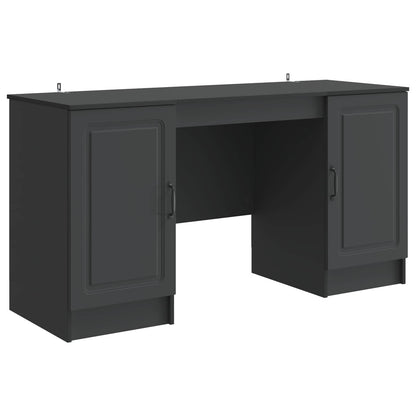 vidaXL Desk with Shelf Black 142.5 x 50 x 75 cm Engineered Wood
