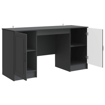 vidaXL Desk with Shelf Black 142.5 x 50 x 75 cm Engineered Wood