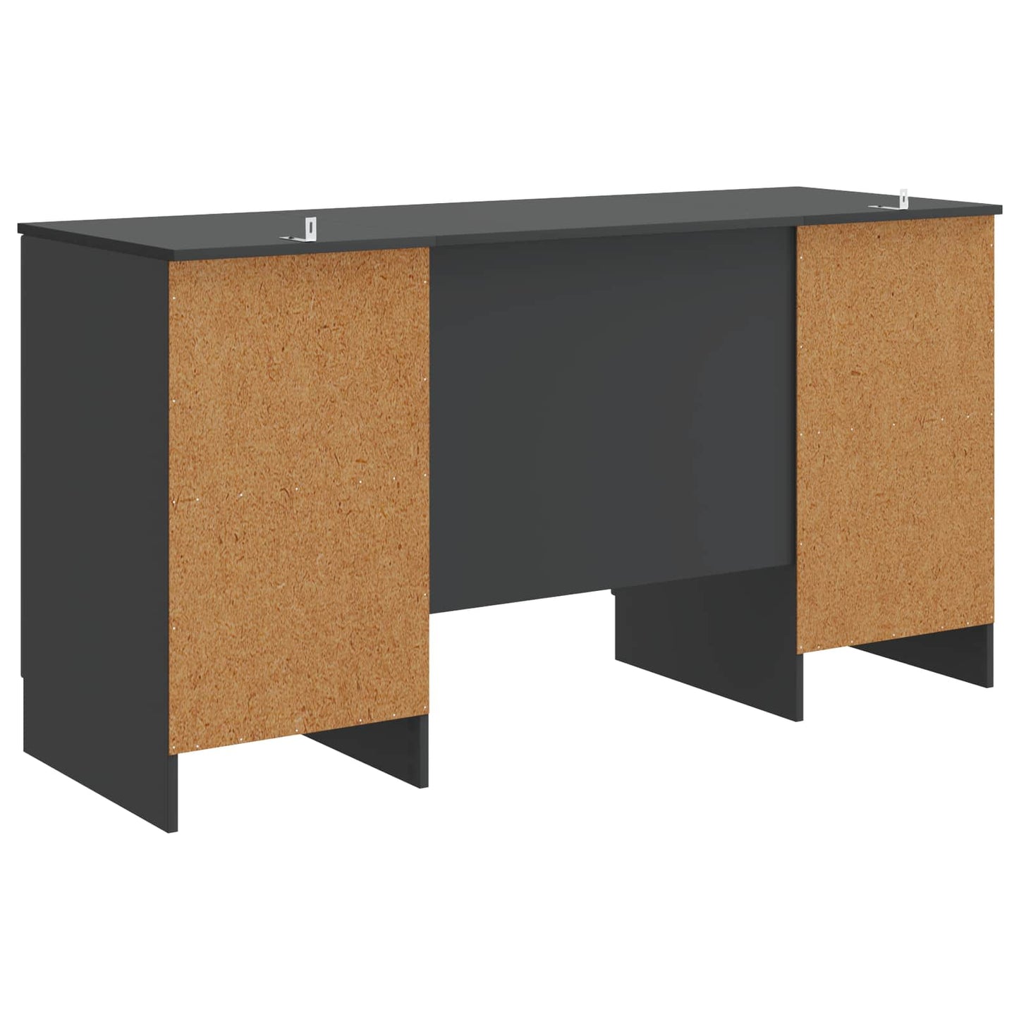 vidaXL Desk with Shelf Black 142.5 x 50 x 75 cm Engineered Wood
