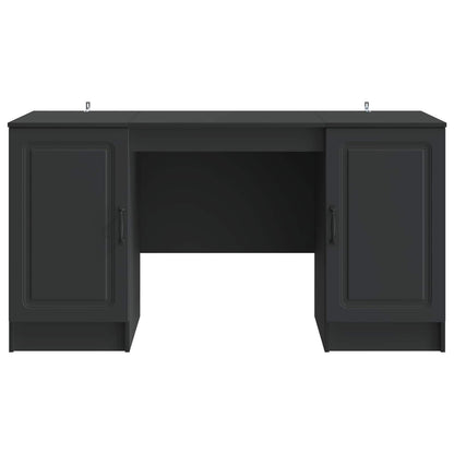 vidaXL Desk with Shelf Black 142.5 x 50 x 75 cm Engineered Wood