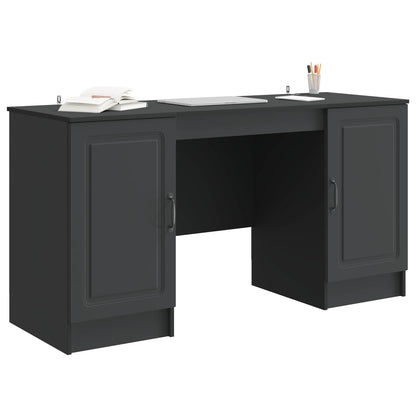 vidaXL Desk with Shelf Black 142.5 x 50 x 75 cm Engineered Wood