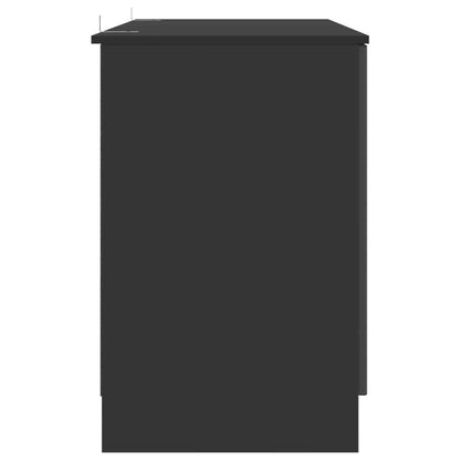 vidaXL Desk with Shelf Black 142.5 x 50 x 75 cm Engineered Wood
