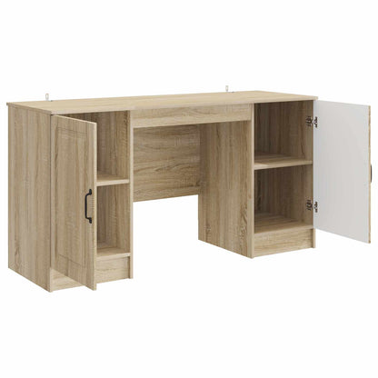 vidaXL Desk with Shelf Sonoma Oak 142.5 x 50 x 75 cm Engineered Wood